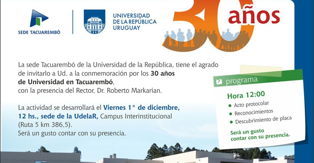 Treinta años de la UdelaR en Tacuarembó