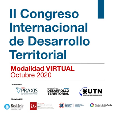 El II Congreso Internacional de Desarrollo Territorial se realizará en modalidad virtual
