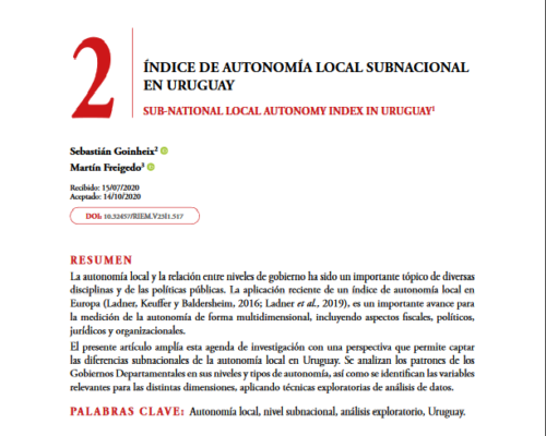 Índice de Autonomía Local subnacional en Uruguay