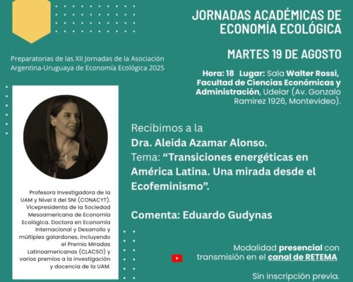 Conferencia: “Transiciones energéticas en América Latina. Una mirada desde el Ecofeminismo”